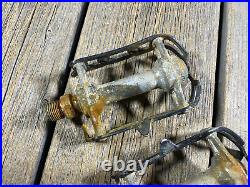 Vintage Bike Bicycle Campagnolo Record Pedals Used Made In Italy Campy Rusted