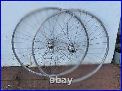 Vintage CAMPAGNOLO RECORD Low Flange Hubs w RIGIDA 27 Clincher Rims Wheelset