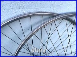 Vintage CAMPAGNOLO RECORD Low Flange Hubs w RIGIDA 27 Clincher Rims Wheelset