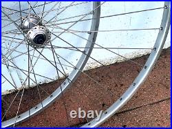 Vintage CAMPAGNOLO RECORD Low Flange Hubs w RIGIDA 27 Clincher Rims Wheelset