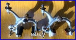 Vintage CAMPAGNOLO SUPER RECORD Brake Calipers Front + Rear V2 Script Logo Italy
