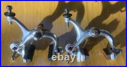 Vintage CAMPAGNOLO SUPER RECORD Brake Calipers Front + Rear V2 Script Logo Italy