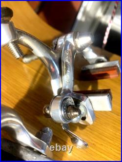 Vintage CAMPAGNOLO SUPER RECORD Brake Calipers Front + Rear V2 Script Logo Italy