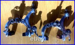 Vintage CAMPAGNOLO SUPER RECORD Brake Calipers Front + Rear V2 Script Logo Italy
