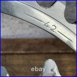 Vintage Campagnolo 52/42T Chainring Set 135 BCD 5-Arm Road Bike Italy Fit Record