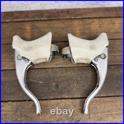 Vintage Campagnolo Brake Levers C-Record Chrous White Hoods 4-Finger Drop Bar