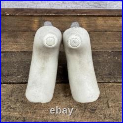 Vintage Campagnolo Brake Levers C-Record Chrous White Hoods 4-Finger Drop Bar