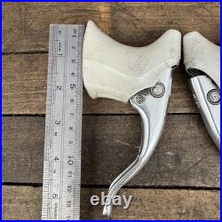 Vintage Campagnolo Brake Levers C-Record Chrous White Hoods 4-Finger Drop Bar
