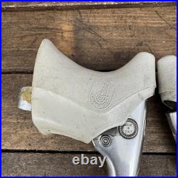 Vintage Campagnolo Brake Levers C-Record Chrous White Hoods 4-Finger Drop Bar