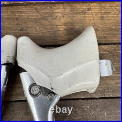 Vintage Campagnolo Brake Levers C-Record Chrous White Hoods 4-Finger Drop Bar