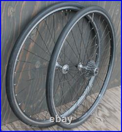 Vintage Campagnolo C Record 700c RoadBike WHEELS Velocity Rims Tires Bicycle