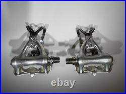 Vintage Campagnolo C Record Aero Pedals With Toe Clips And Leather Straps