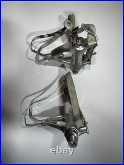 Vintage Campagnolo C Record Aero Pedals With Toe Clips And Leather Straps