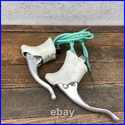 Vintage Campagnolo C-Record Brake Levers Set Shield White Aero Eroica Spring 2nd