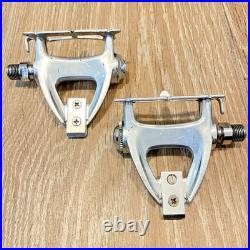 Vintage Campagnolo C-Record Era Aero Pedals Toe Clip Italian Made Road Bike