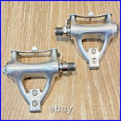 Vintage Campagnolo C-Record Era Aero Pedals Toe Clip Italian Made Road Bike