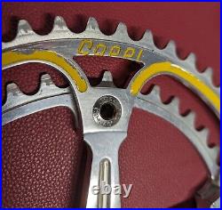 Vintage Campagnolo COPPI pantographed Super Record Crank Set 170-52t-42t Italy