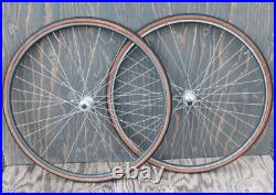 Vintage Campagnolo Nuovo Super Record Hubs 700c Road Bike WHEELS Mavic G40 Rims Vintage Campagnolo Nuovo Super Record Hubs 700c Road Bike WHEELS Mavic G40 Rims