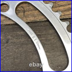 Vintage Campagnolo Record 51t 42T Chainring Set 144 BCD 51 Tooth Road Italy 80s