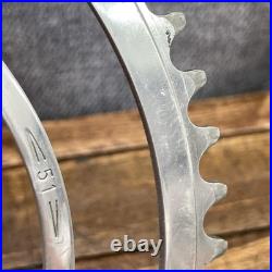 Vintage Campagnolo Record 51t 42T Chainring Set 144 BCD 51 Tooth Road Italy 80s