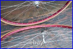 Vintage Campagnolo Record 700c RoadBike WHEEL SET Hubs Galli Top Ctit Rims Tires