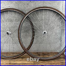 Vintage Campagnolo Record 700c Wheel Set Mavic MA40 English Thread 32 126 Eroica
