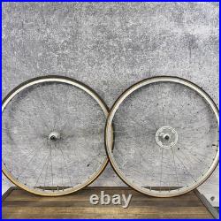 Vintage Campagnolo Record 700c Wheelset Hubs 36h Weinmann Concave Road 123mm