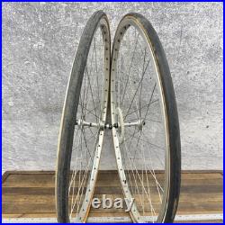 Vintage Campagnolo Record 700c Wheelset Hubs 36h Weinmann Concave Road 123mm