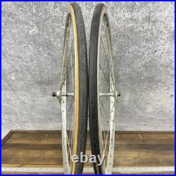 Vintage Campagnolo Record 700c Wheelset Hubs 36h Weinmann Concave Road 123mm