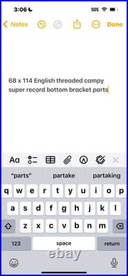 Vintage Campagnolo Record Bottom Bracket 68-SS English 1.370 x 24 114.5