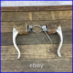 Vintage Campagnolo Record Brake Levers Non-Aero Road Bike Pair Gum Hoods Italy