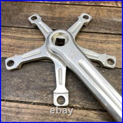 Vintage Campagnolo Record Crankset 172.5mm Square Taper Road Double Strada 9/16