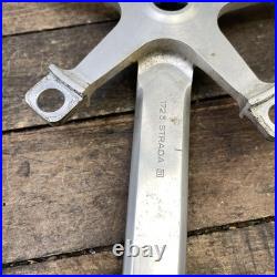 Vintage Campagnolo Record Crankset 172.5mm Square Taper Road Double Strada 9/16