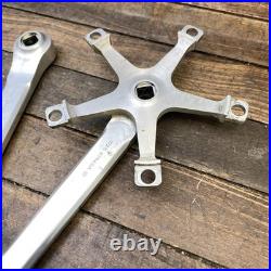 Vintage Campagnolo Record Crankset 172.5mm Square Taper Road Double Strada 9/16