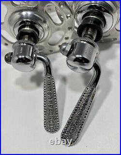 Vintage Campagnolo Record High Flange Hubset 5 Speed 36h Polished Silver Italy