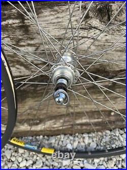 Vintage Campagnolo Record / Mavic Open 4CD WHEEL SET 700 FW QR 36h Road Clincher