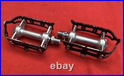 Vintage Campagnolo Record Pedals 1037/A Pair 9/16 Patent Italy Aluminum Cage