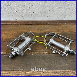 Vintage Campagnolo Record Pedals 9/16 Patent Italy Silver Eroica Race Bike B5