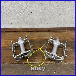 Vintage Campagnolo Record Pedals 9/16 Patent Italy Silver Eroica Race Bike B5