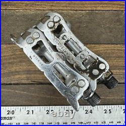 Vintage Campagnolo Record Pedals 9/16 Patent Italy Silver Eroica Race Bike B7