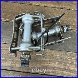 Vintage Campagnolo Record Pedals 9/16 Patent Italy Silver Eroica Race Bike B7