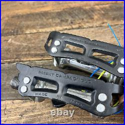 Vintage Campagnolo Record Pedals Pair 9/16 Patent Italy Black Campy Super C01