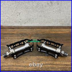 Vintage Campagnolo Record Pedals Pair 9/16 Patent Italy Black Campy Super C2