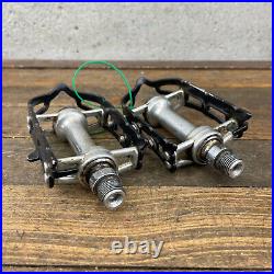 Vintage Campagnolo Record Pedals Pair 9/16 Patent Italy Black Campy Super C2