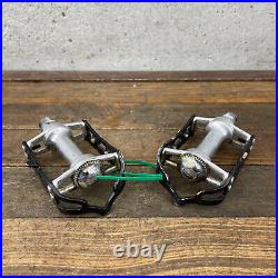 Vintage Campagnolo Record Pedals Pair 9/16 Patent Italy Black Campy Super C2