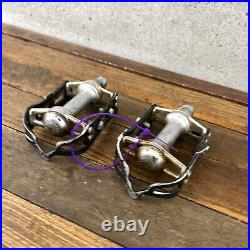 Vintage Campagnolo Record Pedals Pair 9/16 Patent Italy Black Eroica Super B5