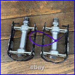 Vintage Campagnolo Record Pedals Pair 9/16 Patent Italy Black Super Eroica B2
