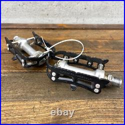 Vintage Campagnolo Record Pedals Pair Pista 9/16 Patent Italy Black Eroica A9