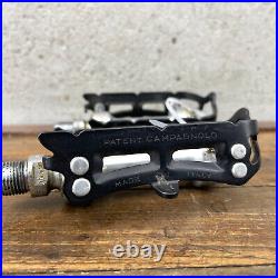 Vintage Campagnolo Record Pedals Pair Pista 9/16 Patent Italy Black Eroica A9