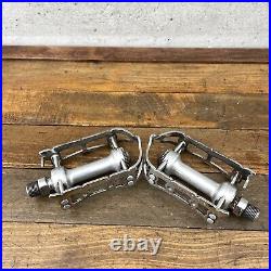 Vintage Campagnolo Record Pedals Road 9/16 in Chrome Italy Patent 70s 80s